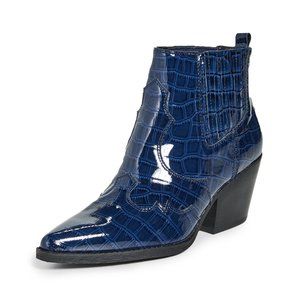 Sam Edelman Winona Booties Navy Pointed Toe Western Inspired 8.5